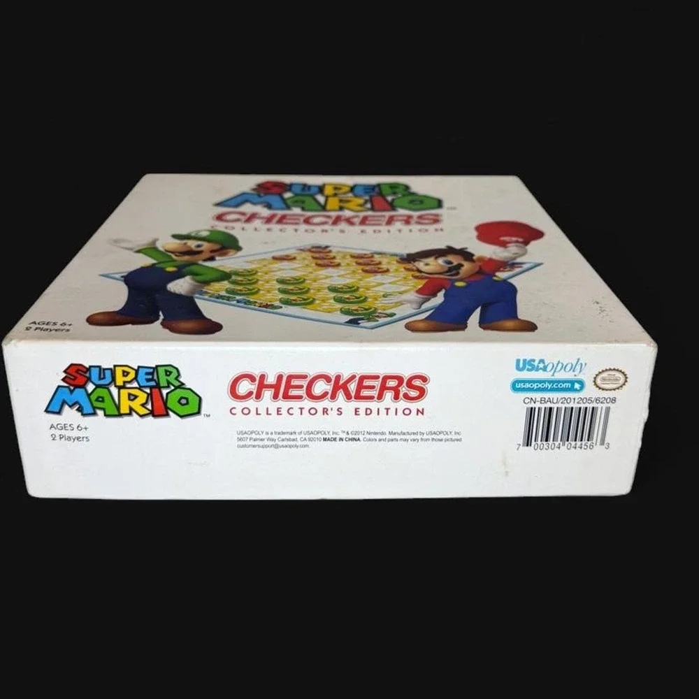 Super Mario Checkers Collector's Edition Board Game - Complete Set USAopoly2012